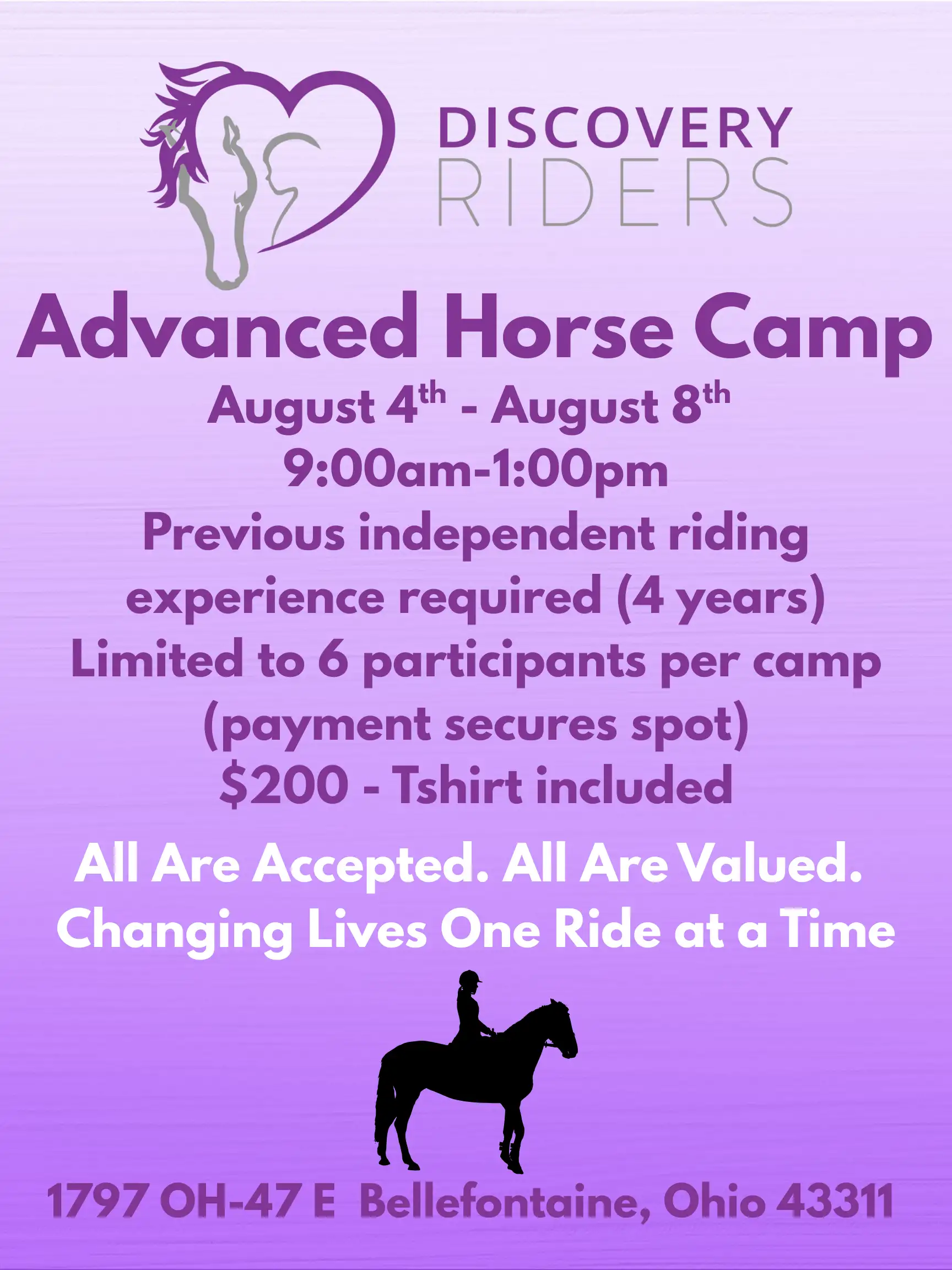 Advanced Horse Camp Flyer Advanced Horse Camp Flyer